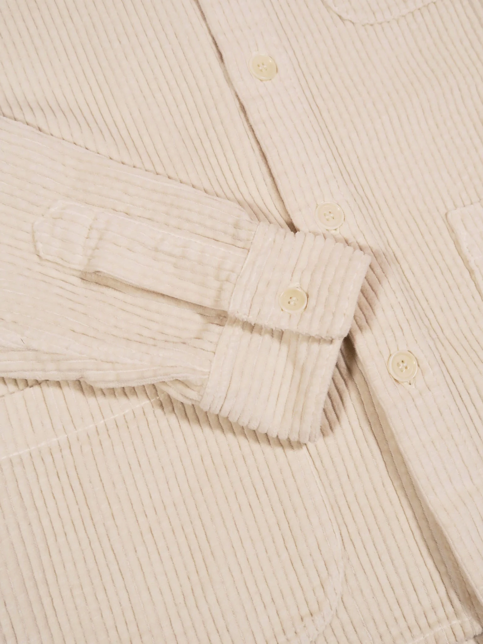 East Harbour Surplus Hadley Corduroy Jacket in Off White - Image 3