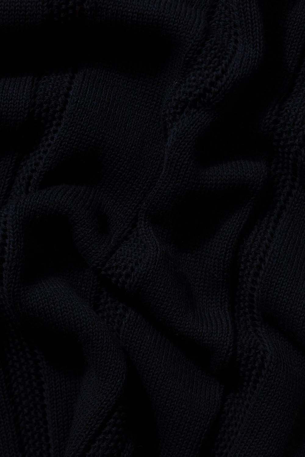 Edmmond Studios Knitted Polo in Navy - Image 3