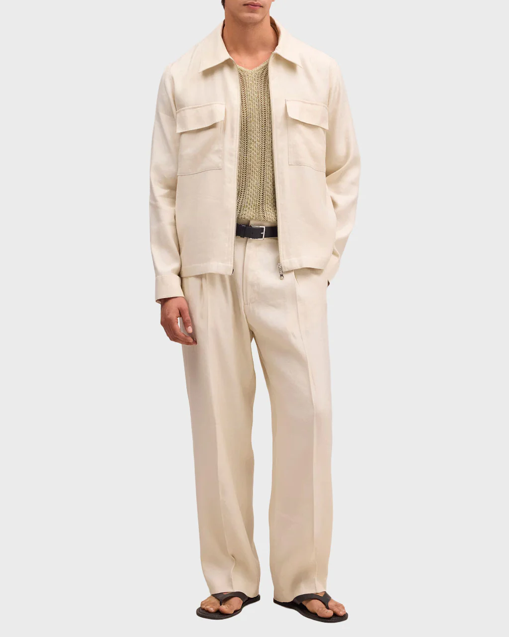 NN07 Alban Linen Blend Jacket in Ivory - Image 4