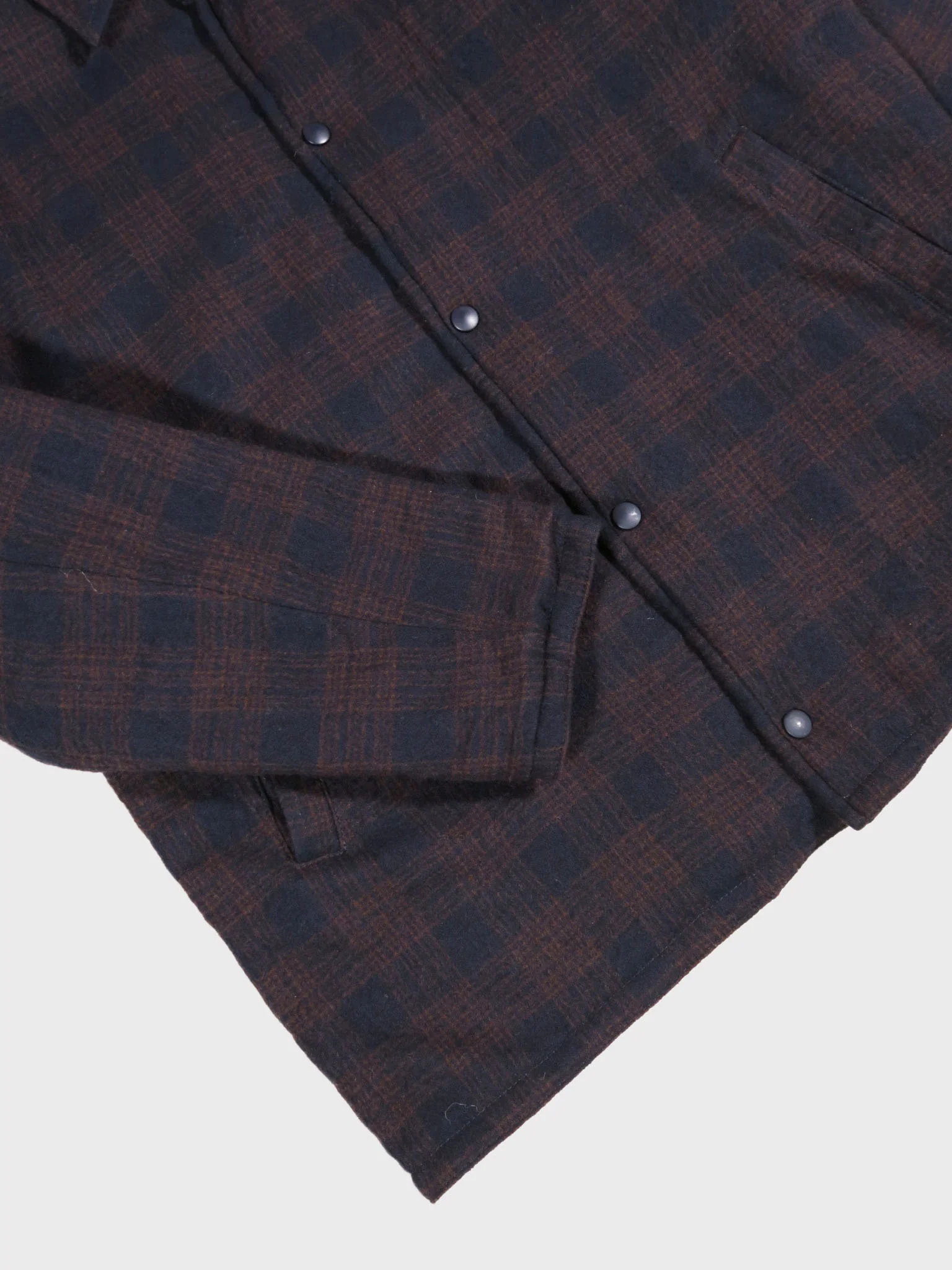 Original Vintage Style Harley Check Wool Jacket in Navy/Red - Image 3