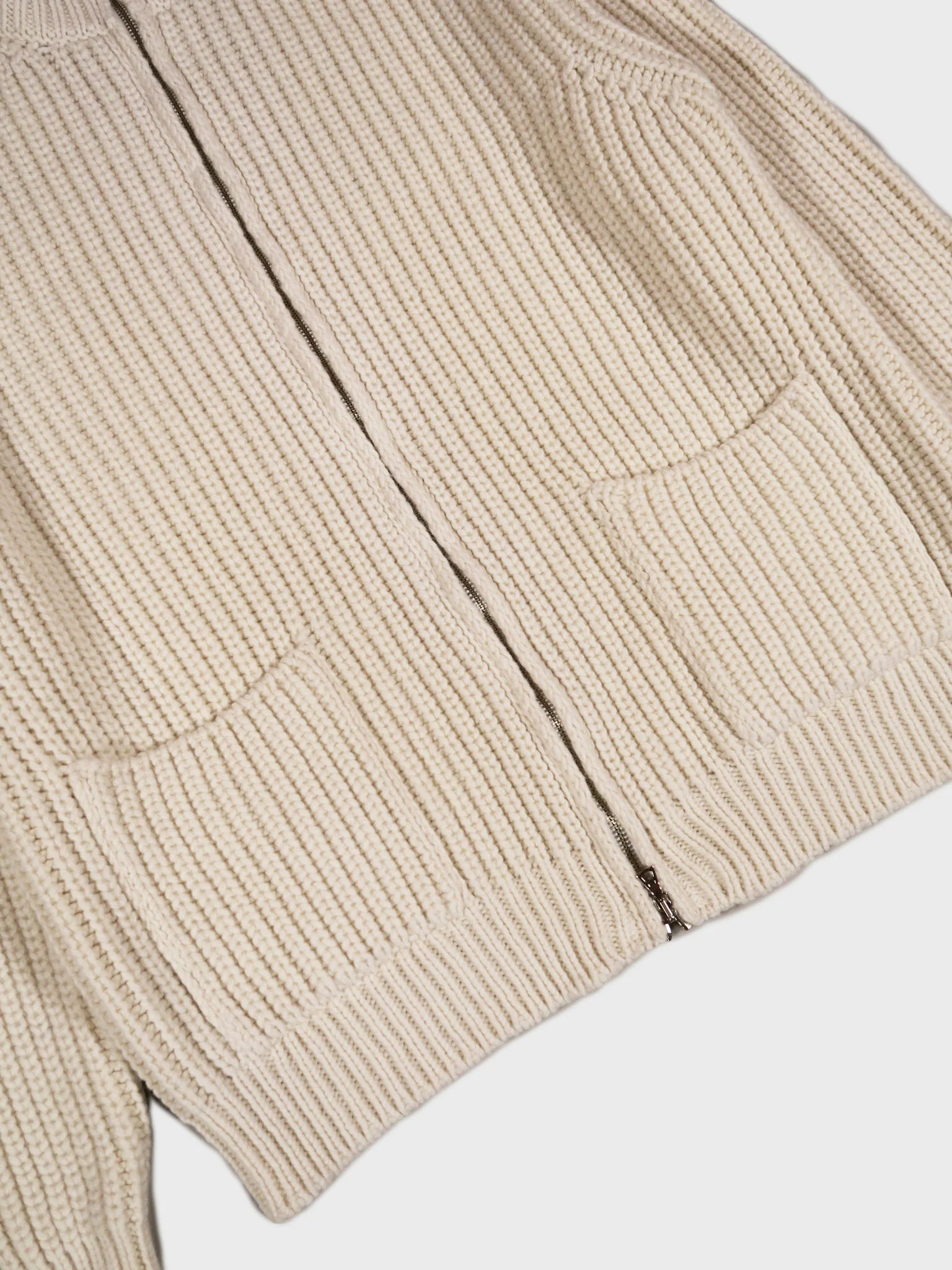 Original Vintage Style Tilt Chunky Zipped Up Knit in Eru - Image 3