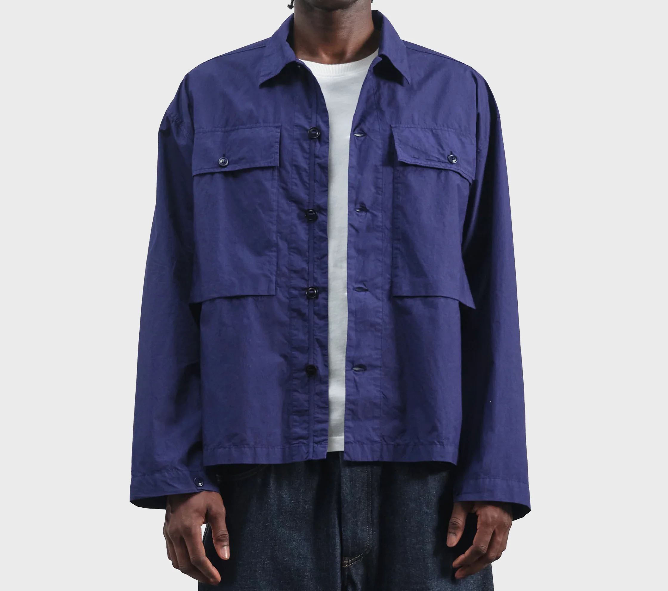 You Must Create Military Poplin Shirt in Blue - Image 4